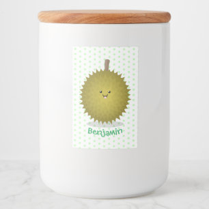 Rótulo Para Comida Imagem de desenhos animados bonitos e felizes em D