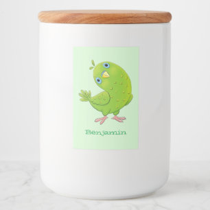 Rótulo Para Comida Imagem de desenhos animados de periquito verde-esv