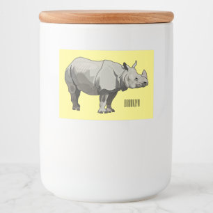 Rótulo Para Comida Imagem do desenho animado de Javan rhinoceros