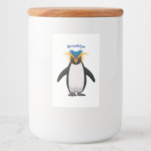 Rótulo Para Comida Imagem do desenho animado de pinguim macarrão-bra