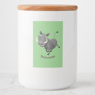 Rótulo Para Comida Imagem engraçada de desenho animado de porco-bran