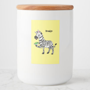 Rótulo Para Comida Imagem engraçada de desenho animado de zebra