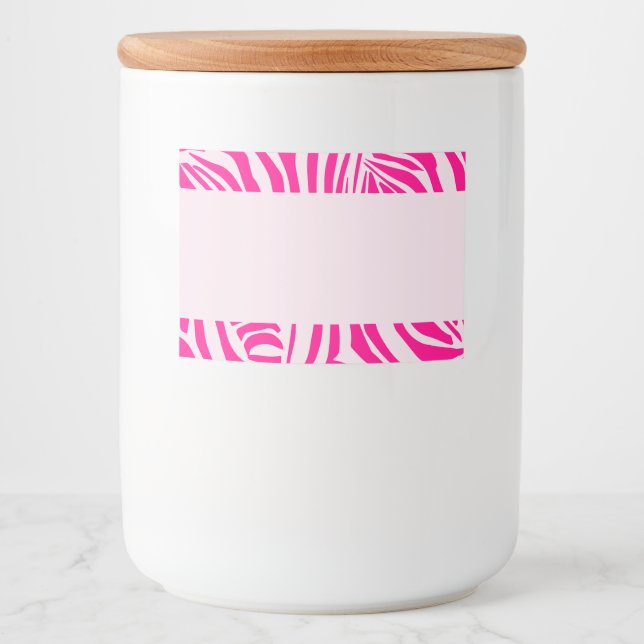 Rótulo Para Comida Impressão zebra rosa (Frente)