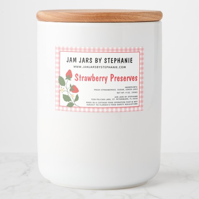 Rótulo Para Comida Indústria Caseira Requer Preservativos de Frutas T (Frente)