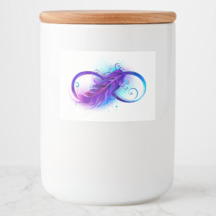 Rótulo Para Comida Infinidade com pena roxa