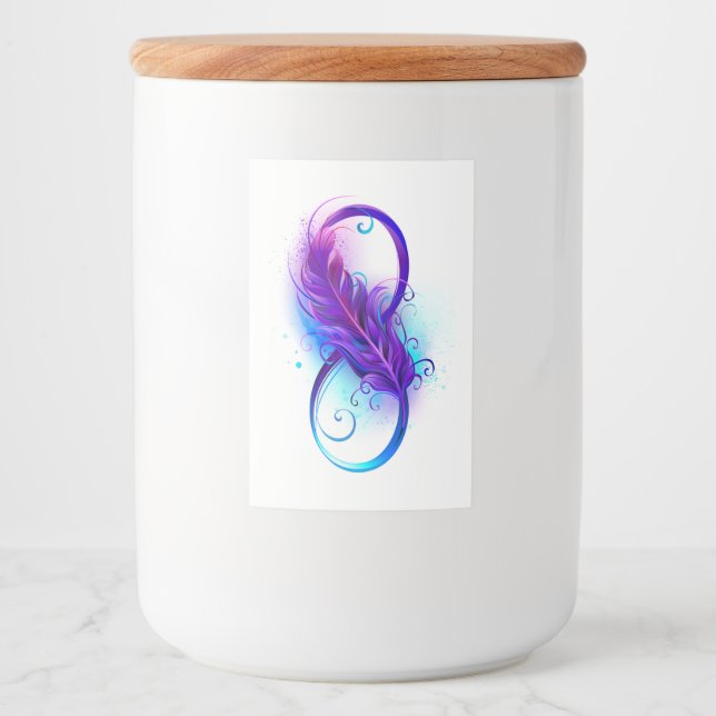 Rótulo Para Comida Infinidade com pena roxa (Frente)