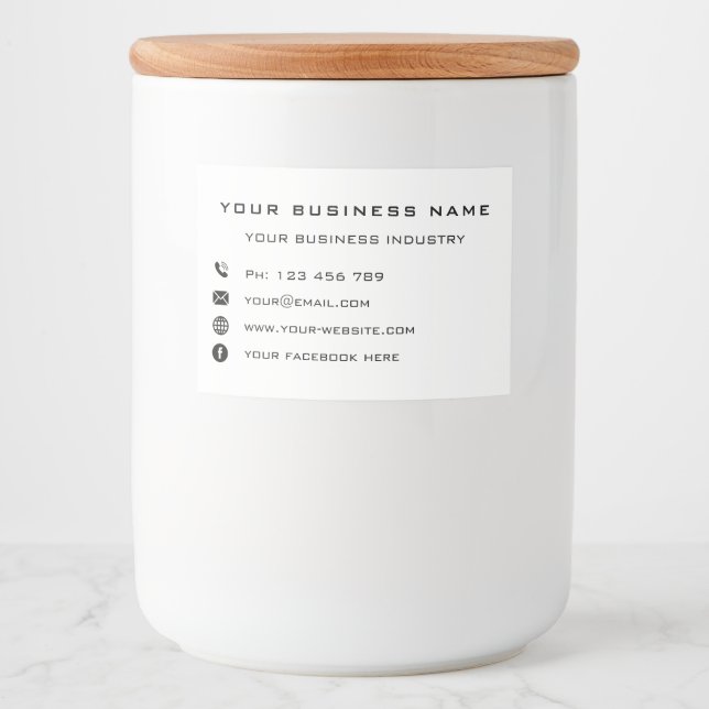 Rótulo Para Comida Informações sobre o nome comercial personalizado E (Frente)