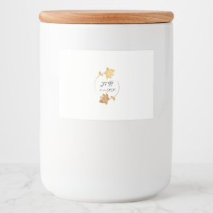 Rótulo Para Comida Iniciais Dourados Pretos Branco Flores Monogramas