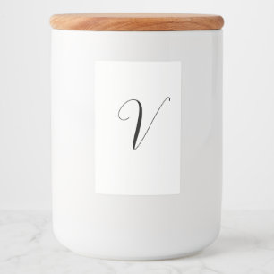Rótulo Para Comida inicial de roteiro de monograma personalizado
