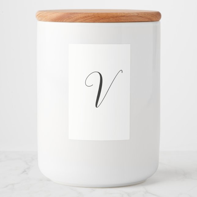 Rótulo Para Comida inicial de roteiro de monograma personalizado (Frente)