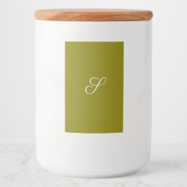 Rótulo Para Comida Inicial monograma minimalista verde sálvia