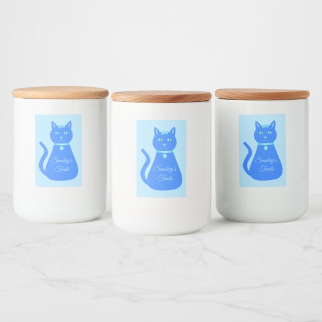 Rótulo Para Comida Jar Personalizado De Pet Treuja De Gato De Bebê Az (Garrafas)