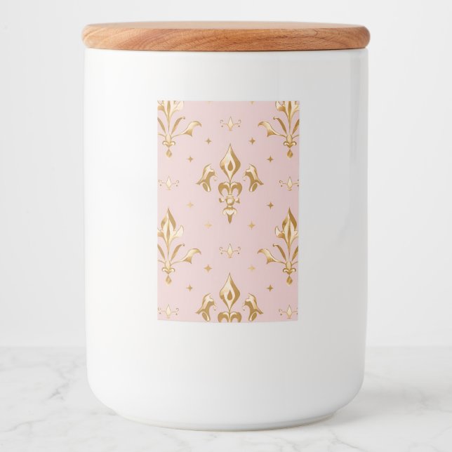 Rótulo Para Comida Jar Rosa de vidro regal (Frente)