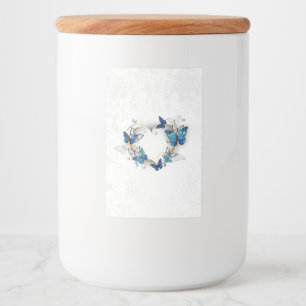 Rótulo Para Comida Jewelry Heart with Butterflies Morpho