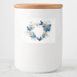 Rótulo Para Comida Jewelry Heart with Butterflies Morpho