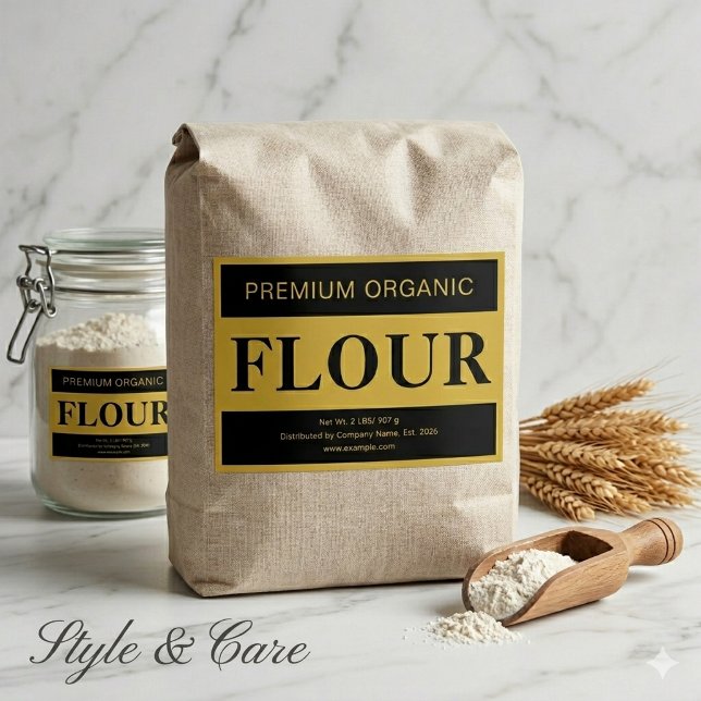 Rótulo Para Comida Kitchen Flour Label Custom Storage Sticker (Kitchen Flour Label Custom Storage Sticker)