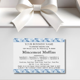 Rótulo Para Comida Lei de Cottage Ingredientes de padaria Alergênicos