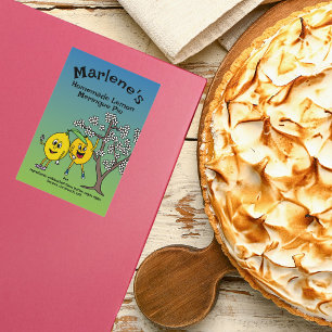 Rótulo Para Comida Lemon Pals Engraçado Cartoon Pie, Curva e Mais