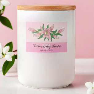 Rótulo Para Comida Lily Blooming Rosa