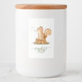 Rótulo Para Comida Lindo esquilo vida selvagem fazenda animal da flor