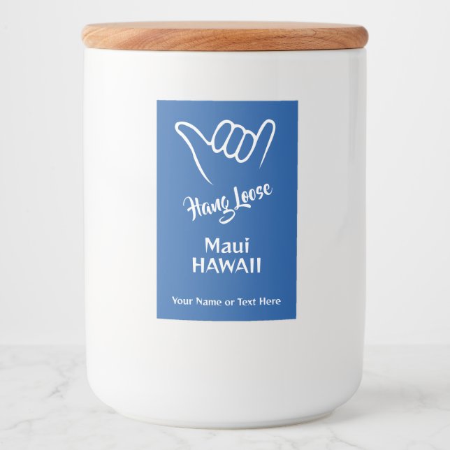 Rótulo Para Comida Localização Personalizada, Texto e Cor Shaka (Frente)