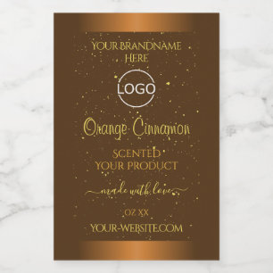 Rótulo Para Comida Logotipo Dourado da Lista de Produtos Castanho Lar