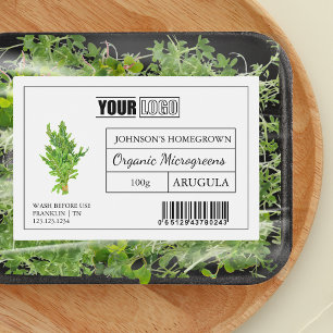 Rótulo Para Comida Logotipo e código de barras personalizados Arugula