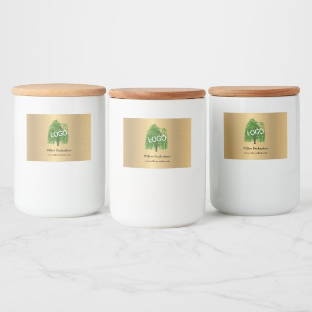 Rótulo Para Comida Logotipo Empresarial Promocional Empresa Ouro (Garrafas)