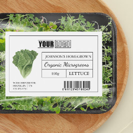 Rótulo Para Comida Logotipo Personalizado e Microgreens de Alfaces de
