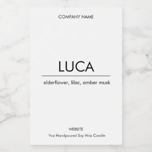 Rótulo Para Comida Luca Candle Label Elegante Minimalista Forte Simpl