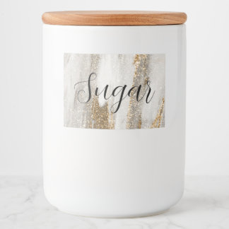 Rótulo Para Comida Luxury Marble Dourada Traça branca e cinza