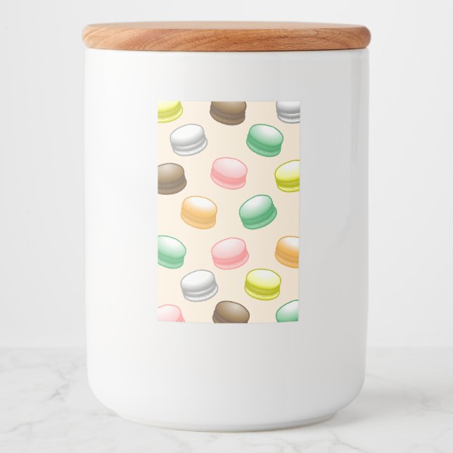 Rótulo Para Comida Macarons Coloridos e Bonitos (Frente)