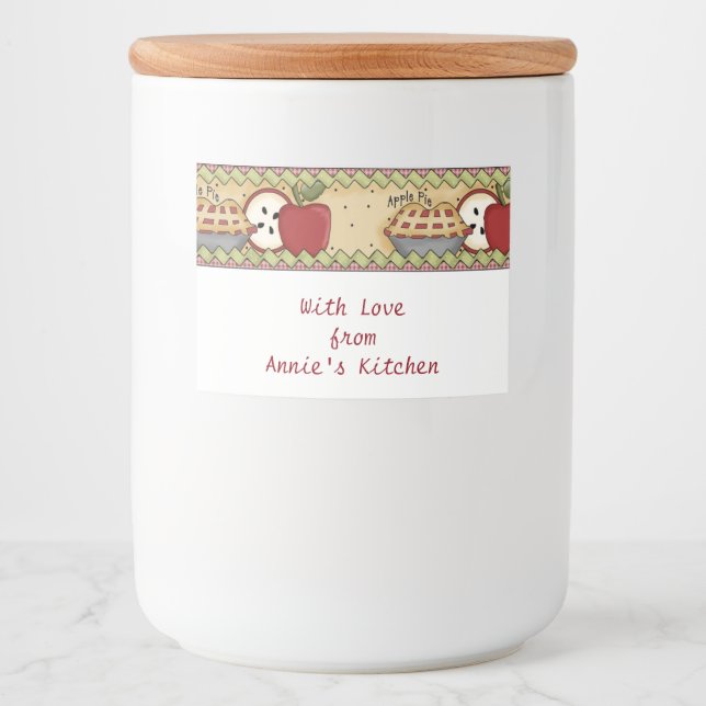 Rótulo Para Comida Maçãs e Pizza (Frente)