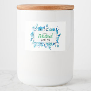 Rótulo Para Comida Maçãs Permitidas por Floral Azul