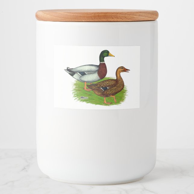 Rótulo Para Comida Mallard Drake e Duck (Frente)