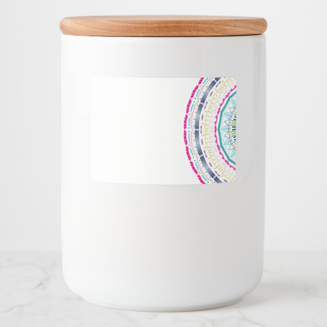 Rótulo Para Comida mandala colorida (Frente)