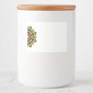 Rótulo Para Comida Mandala Padrão 02 em amarelo e em tom