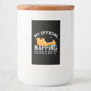 Rótulo Para Comida Minha camisa oficial de dormir - Girafa preguiços