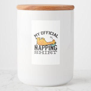 Rótulo Para Comida Minha camisa oficial de dormir - Girafa preguiços