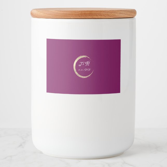 Rótulo Para Comida Minimalismo Marsala White Douradas Iniciativas a F (Frente)