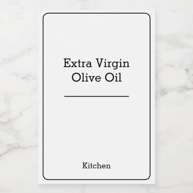 Rótulo Para Comida Mínimo de armazenamento moderno da organização dom (Rótulo Único)