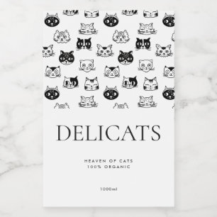 Rótulo Para Comida Mínimo Moderno Produto Pet de Cachorro Preto