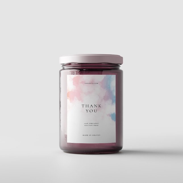 Rótulo Para Comida Minúsculo Elegante Azul Cor-de-rosa (Modern Elegant Minimalist Blush Pink Blue Food Label
)
