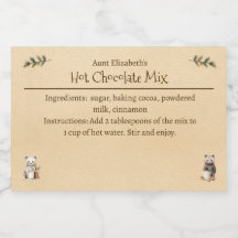 Mistura de Chocolate Quente de Animais da Floresta