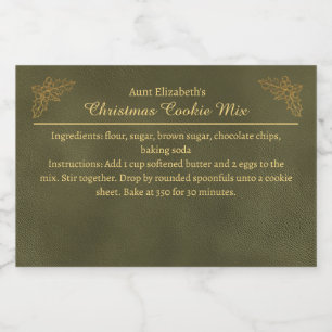 Rótulo Para Comida Mistura Personalizada de Biscoitos de Natal Verde