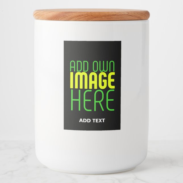 RÓTULO PARA COMIDA MODELO DE TEXTO DE IMAGEM PRETA SIMPLES EDITÁVEL M (Frente)