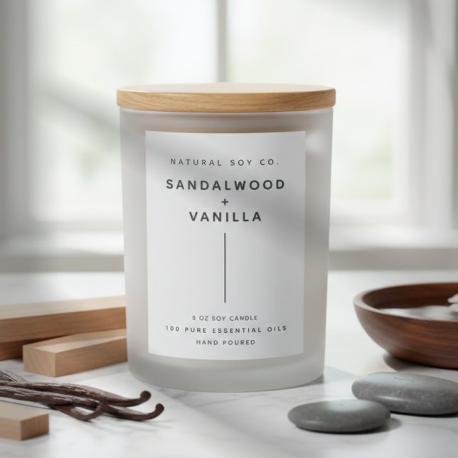 Rótulo Para Comida Modern Simple Clean Minimalist White Candle Label (Modern Simple Clean Minimalist White Candle Label )