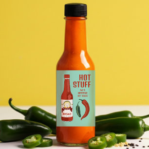 Rótulo Para Comida Molho Picante Quente HOT STUFF Jalapeños Chiles