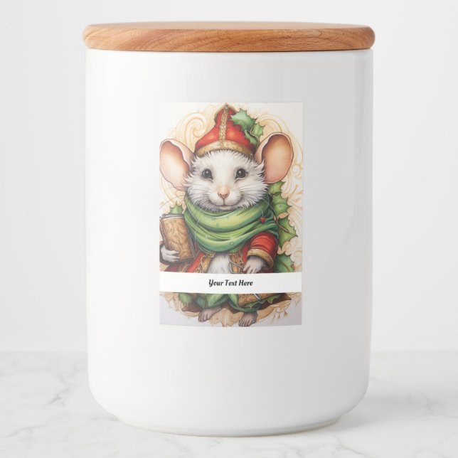 Rótulo Para Comida Mouse Natal 5 Seu Texto Aqui (Frente)