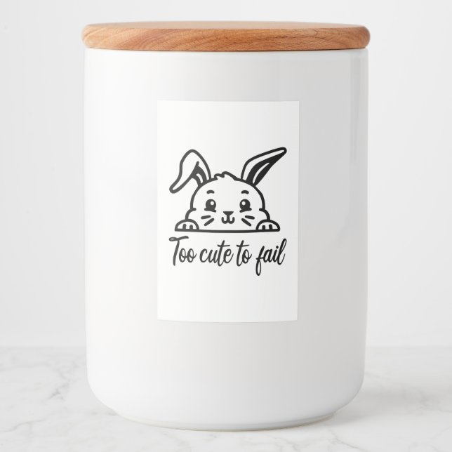 Rótulo Para Comida Muito fofo para falhar (Frente)